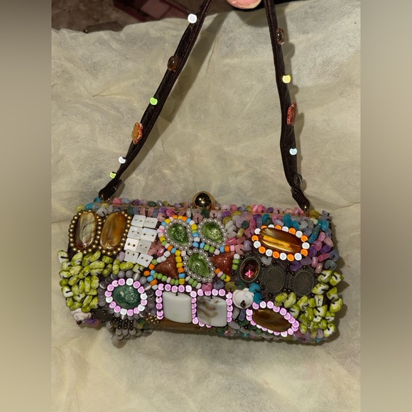 Luxury small beaded satchel/clutch purse NWOT - Picture 14 of 16